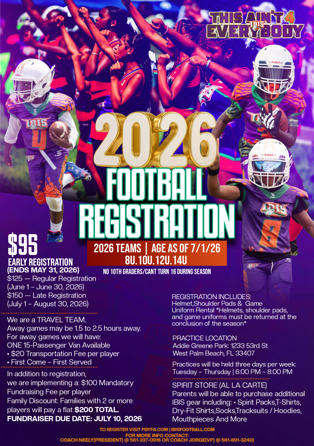 Palm Beach Ibis Youth Football | Registration